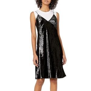 Bailey 44 Love Dungeon Velvet Metallic Black Dress cute over a sweater NWT